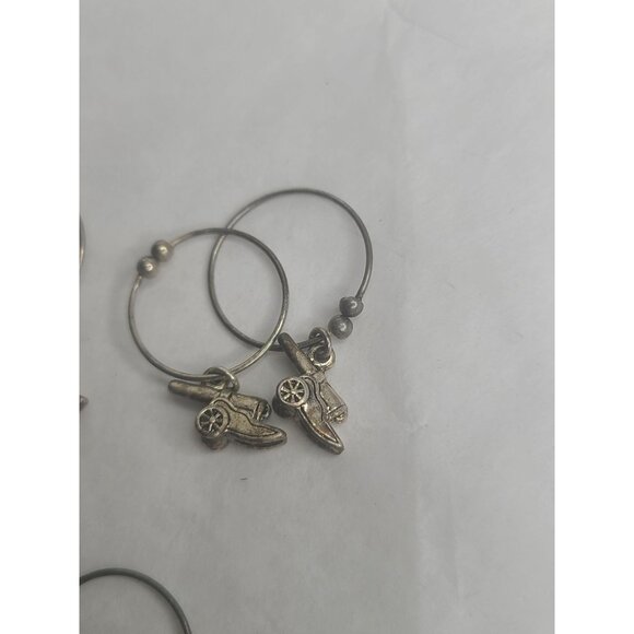 Vintage Wine Glass Charms Set Of 10 Patriotic & Americana Themed Metal Charms En - Picture 4 of 8